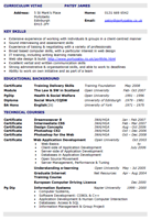 Patsy's CV - click to view Patsy's CV